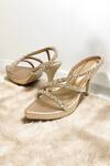 THE ALTER_Gold Rhinestones Embellished Light Platform Stilettos _Online