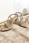 Buy_THE ALTER_Gold Rhinestones Embellished Light Platform Stilettos _Online
