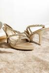 Shop_THE ALTER_Gold Rhinestones Embellished Light Platform Stilettos _Online