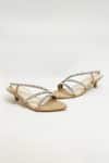 Buy_THE ALTER_Beige Rhinestones Embellished Kitten Heels _Online_at_Aza_Fashions