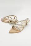 Shop_THE ALTER_Beige Rhinestones Embellished Kitten Heels _at_Aza_Fashions