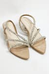 Buy_THE ALTER_Beige Rhinestones Embellished Kitten Heels _at_Aza_Fashions