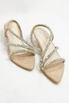 THE ALTER_Beige Rhinestones Embellished Kitten Heels _Online