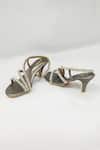 THE ALTER_Silver Rhinestones Gunmetal Embellished Stilettos _Online_at_Aza_Fashions