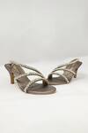 THE ALTER_Silver Rhinestones Gunmetal Embellished Stilettos _at_Aza_Fashions