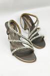 Buy_THE ALTER_Silver Rhinestones Gunmetal Embellished Stilettos 