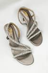 THE ALTER_Silver Rhinestones Gunmetal Embellished Stilettos _Online