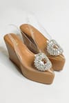 THE ALTER_Beige Rhinestones Julia Embellished Wedges _at_Aza_Fashions