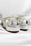 Shop_THE ALTER_Silver Pearls, Rhinestones Embellished Criss Cross Wedges 
