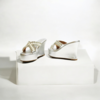 THE ALTER_Silver Pearls, Rhinestones Embellished Criss Cross Wedges 