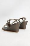 Shop_THE ALTER_Gray Rhinestones Gunmetal Embellished Wedges 