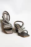 Shop_THE ALTER_Gray Rhinestones Gunmetal Embellished Wedges _at_Aza_Fashions