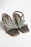 THE ALTER_Gray Rhinestones Gunmetal Embellished Wedges _Online