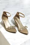Buy_THE ALTER_Gold Crystals Embellished Clear Strap Wedges _at_Aza_Fashions