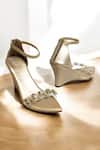 Shop_THE ALTER_Gold Crystals Embellished Clear Strap Wedges 