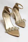 Shop_THE ALTER_Gold Crystals Embellished Clear Strap Wedges _at_Aza_Fashions