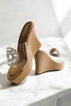 Buy_THE ALTER_Beige Rhinestones Open Toe Embellished Wedges _Online_at_Aza_Fashions