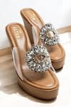 Shop_THE ALTER_Beige Rhinestones Open Toe Embellished Wedges 