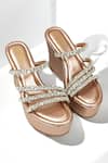 Buy_THE ALTER_Rose Gold Rhinestones Embellished Wedges _at_Aza_Fashions