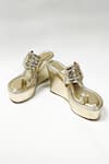 Buy_THE ALTER_Gold Meera Kohla Wedges _Online_at_Aza_Fashions