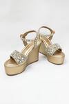 Buy_THE ALTER_Gold Rhinestones Sophia Embellished Wedges _Online_at_Aza_Fashions