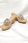 THE ALTER_Beige Rhinestones Clear Embellished Wedges _Online_at_Aza_Fashions