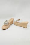Buy_THE ALTER_Beige Rhinestones Clear Embellished Wedges _Online_at_Aza_Fashions