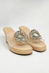 THE ALTER_Beige Rhinestones Clear Embellished Wedges _Online