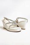THE ALTER_Off White Rhinestones Embellished Satin Wedges _Online_at_Aza_Fashions
