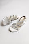Buy_THE ALTER_Off White Rhinestones Embellished Satin Wedges 