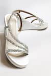 Shop_THE ALTER_Off White Rhinestones Embellished Satin Wedges 