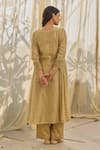 Buy_Rhua_Green Chanderi Embroidery Keyhole Neck Almond Anarkali Set _Online_at_Aza_Fashions