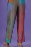 Buy_LABEL RADINI_Multi Color Silk Collared Mystic Petals Long Kurta Set _Online_at_Aza_Fashions