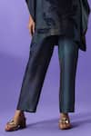 Buy_LABEL RADINI_Multi Color Silk Collared Shadow Drape Kaftan Set _Online_at_Aza_Fashions