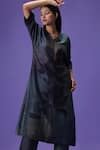Shop_LABEL RADINI_Multi Color Silk V-neck Twilight Grace Long Kurta Set _Online_at_Aza_Fashions