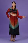 Buy_LABEL RADINI_Multi Color Silk Collared Printed Kurta And Pant Set _at_Aza_Fashions