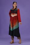 LABEL RADINI_Multi Color Silk Collared Printed Kurta And Pant Set _Online_at_Aza_Fashions