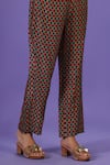 Buy_LABEL RADINI_Multi Color Silk Collared Printed Kurta And Pant Set _Online_at_Aza_Fashions