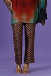 Shop_LABEL RADINI_Multi Color Silk Collared Celestial Flow Kaftan And Pant Set _Online_at_Aza_Fashions