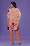 Shop_LABEL RADINI_Brown Silk Round Neck Amber Drift Short Kaftan Set _at_Aza_Fashions