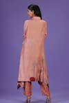 Shop_LABEL RADINI_Brown Silk Embroidery Collared Sunset Serenade Printed Kurta Set _at_Aza_Fashions