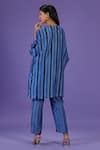 Shop_LABEL RADINI_Blue Silk Round Neck Mirage Short Kurta Set _at_Aza_Fashions