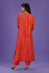 Shop_LABEL RADINI_Pink Silk Keyhole Neck Vermilion Aura Long Kurta Set _at_Aza_Fashions