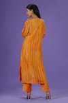 Shop_LABEL RADINI_Multi Color Silk V-neck Sunkissed Aura Long Kurta Set _at_Aza_Fashions