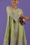 Shop_LABEL RADINI_Mint Chanderi Pearls, Embroidery Round Neck Green Aari Suit Set _Online_at_Aza_Fashions