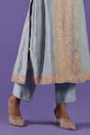 Shop_LABEL RADINI_Blue Chanderi Embroidery Round Neck Pastel Kurta Set _Online_at_Aza_Fashions