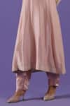 Shop_LABEL RADINI_Blush Chanderi Pearls, Embroidery Round Neck Pink Zari Set _Online_at_Aza_Fashions