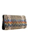 Buy_ETCETERA_Beige Embroidery, Crystals Embellished Jute Clutch _at_Aza_Fashions
