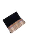ETCETERA_Beige Embroidery, Crystals Embellished Jute Clutch _Online_at_Aza_Fashions