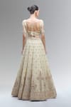 Shop_Samyukta Singhania_Cream Tissue Beads, Sequins, Zari, Pearls, Classic Embroidered Lehenga Set _at_Aza_Fashions